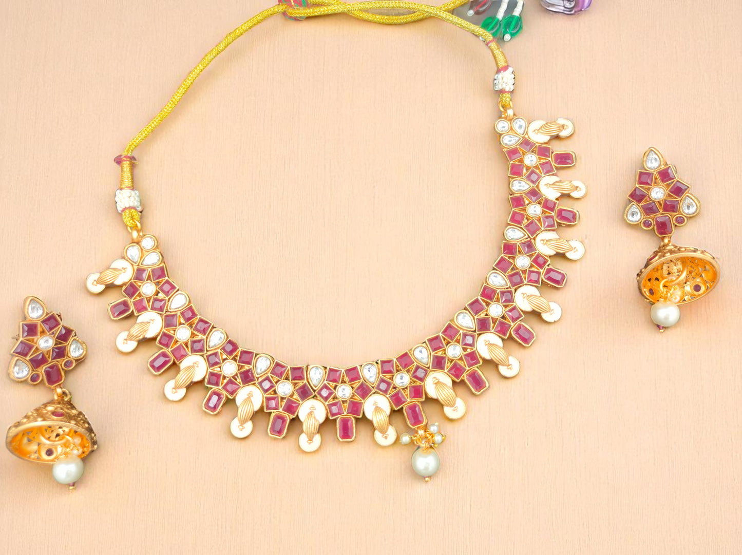 Gothica The Rudratara Necklace Set with Premium Kundan Stones and Delicate Pearls