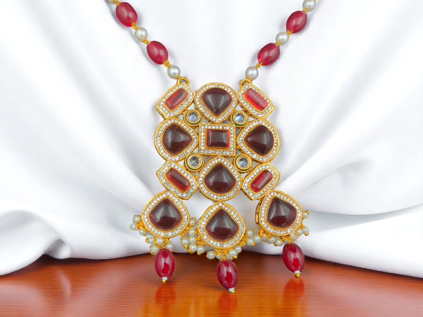 Gothica Raktatara Necklace set with Radiant Kundan Work
