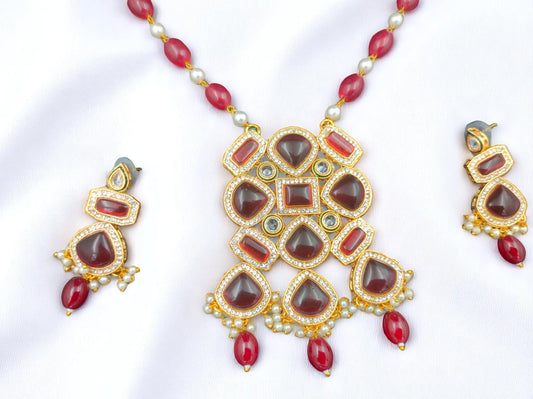 Gothica Raktatara Necklace set with Radiant Kundan Work