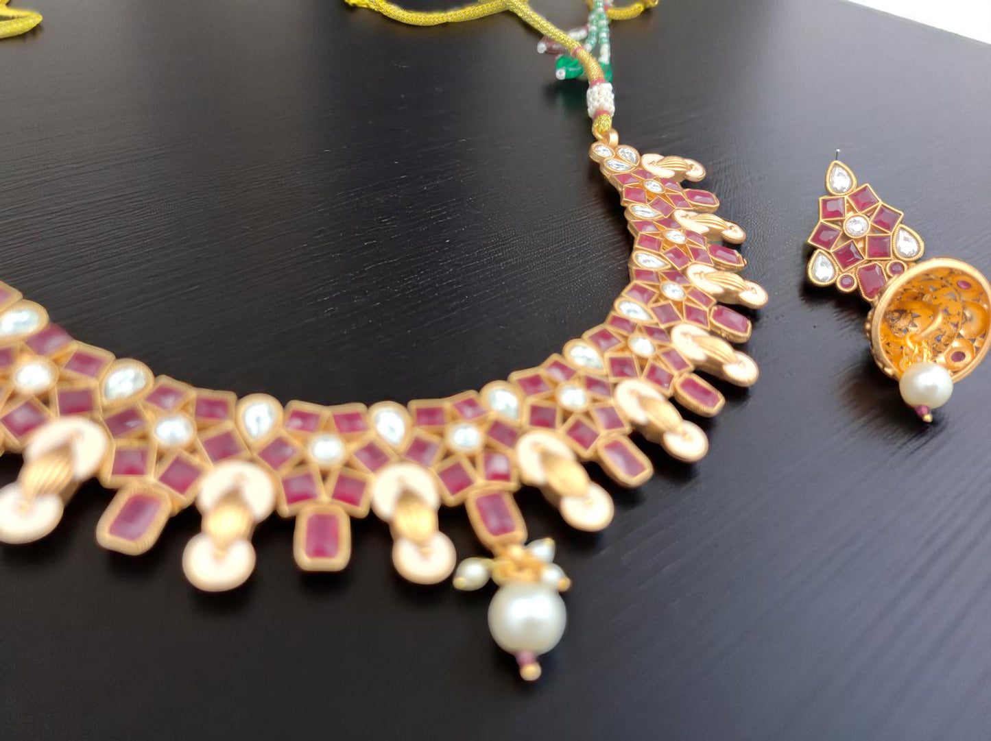 Gothica The Rudratara Necklace Set with Premium Kundan Stones and Delicate Pearls