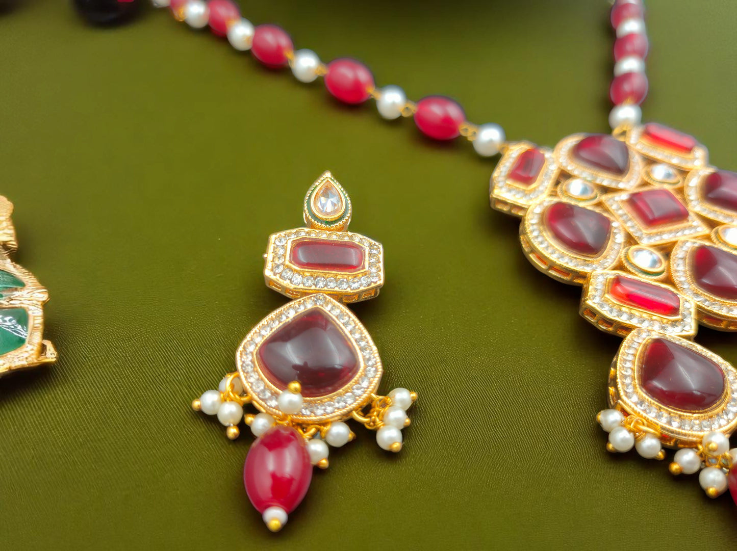 Gothica Raktatara Necklace set with Radiant Kundan Work