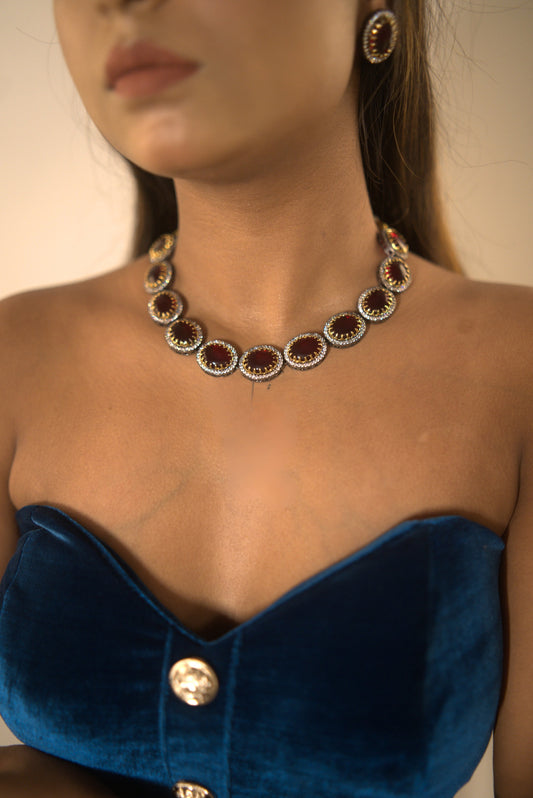 Gothica The  Vial of Blood Necklace Set with Earrings