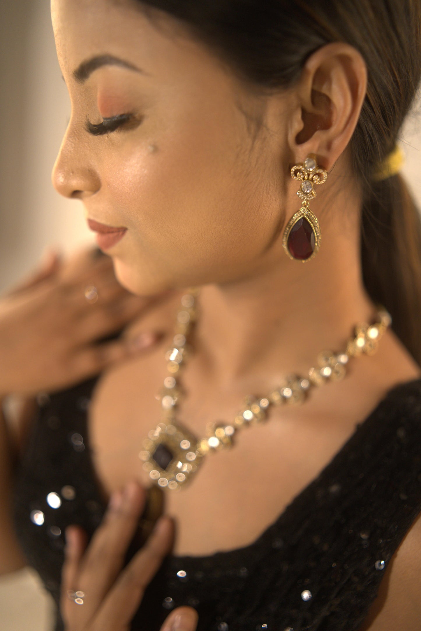 Gothica Droplet of Forbidden Desire Necklace set