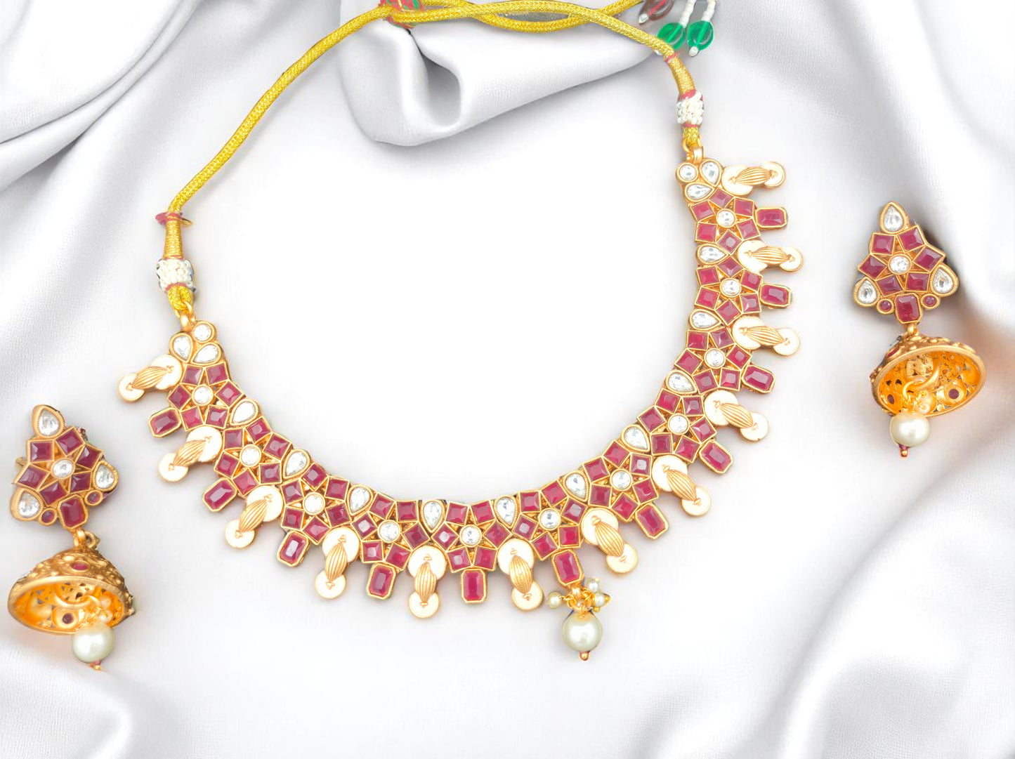 Gothica The Rudratara Necklace Set with Premium Kundan Stones and Delicate Pearls
