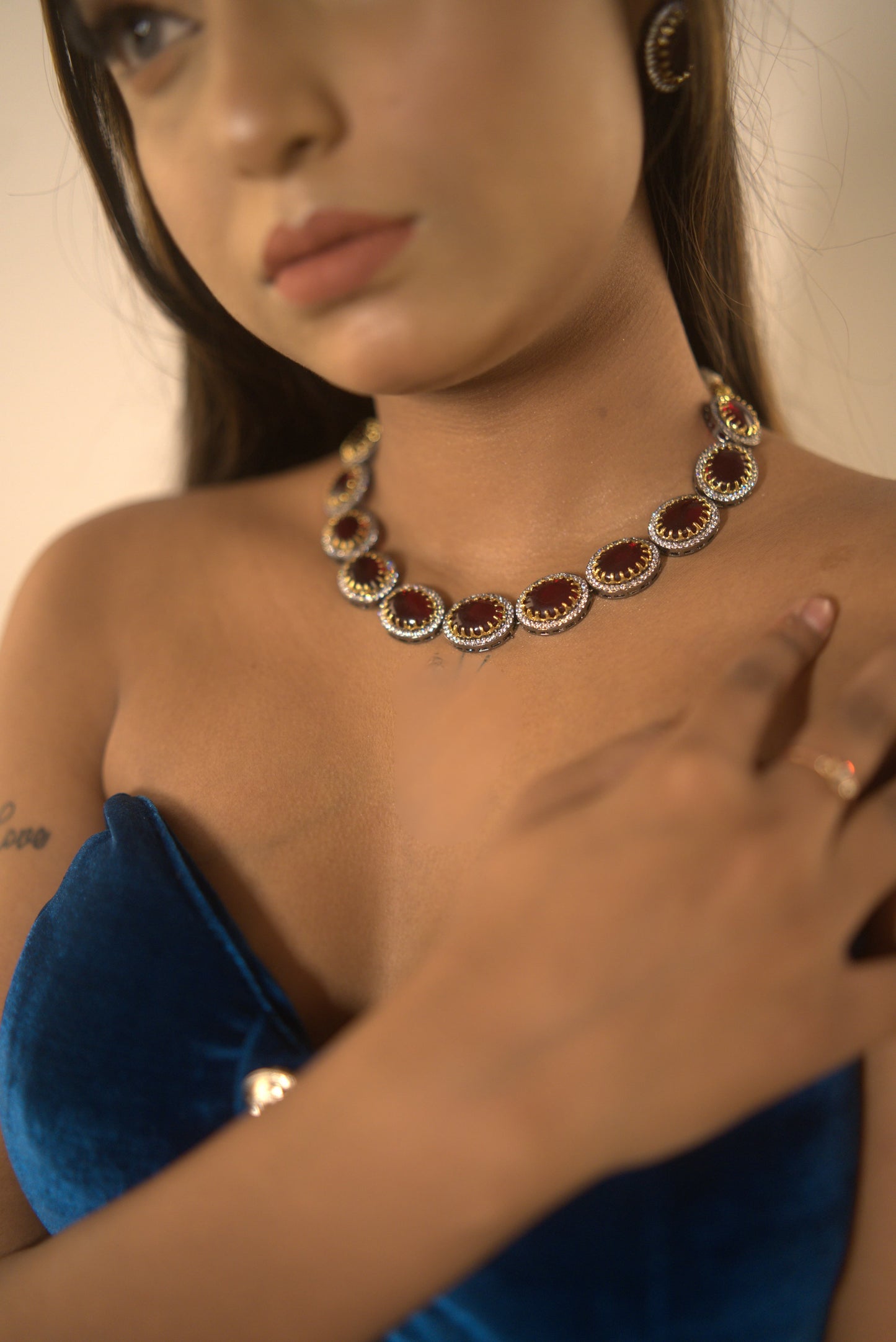 Gothica The  Vial of Blood Necklace Set with Earrings