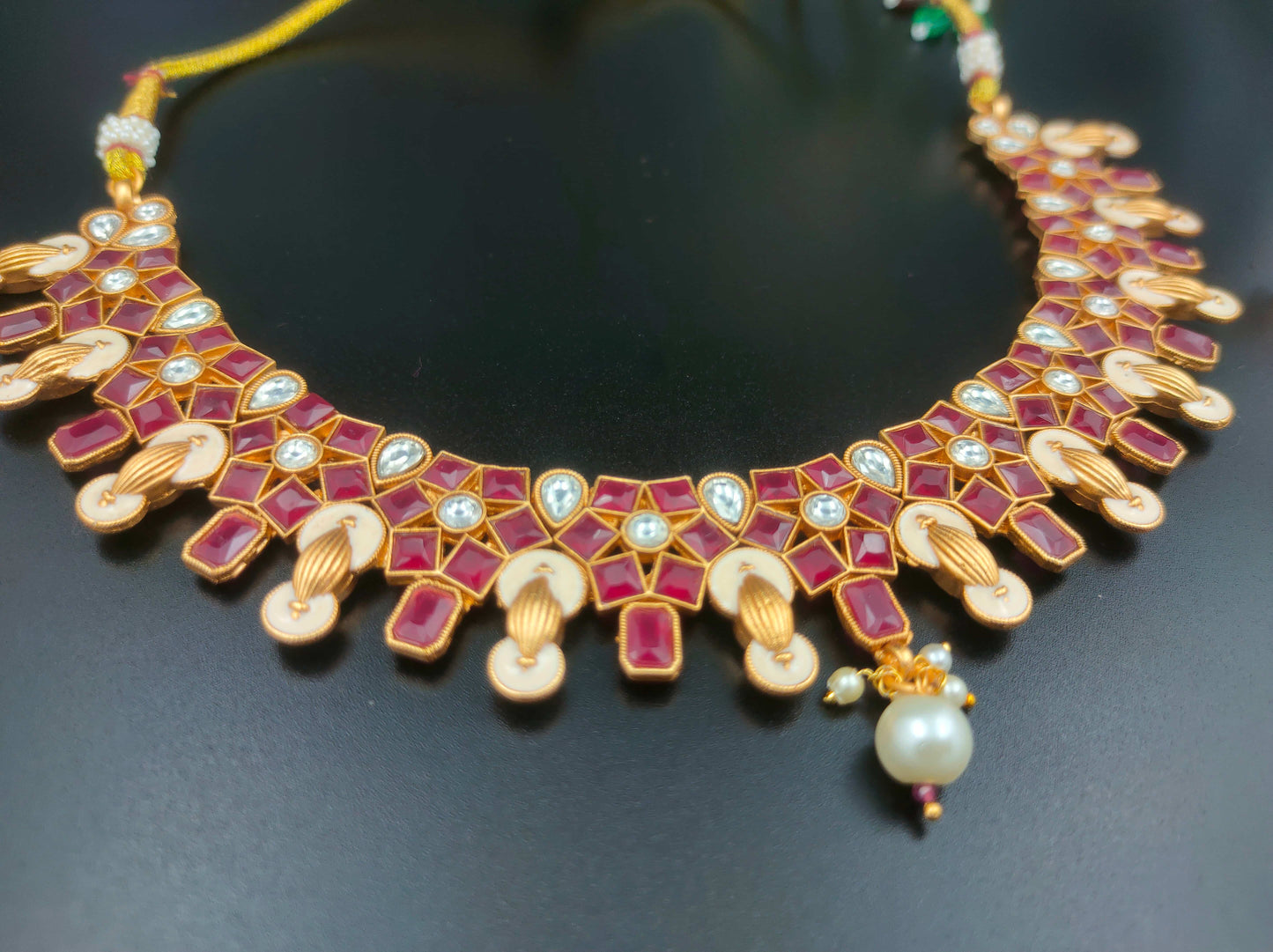 Gothica The Rudratara Necklace Set with Premium Kundan Stones and Delicate Pearls